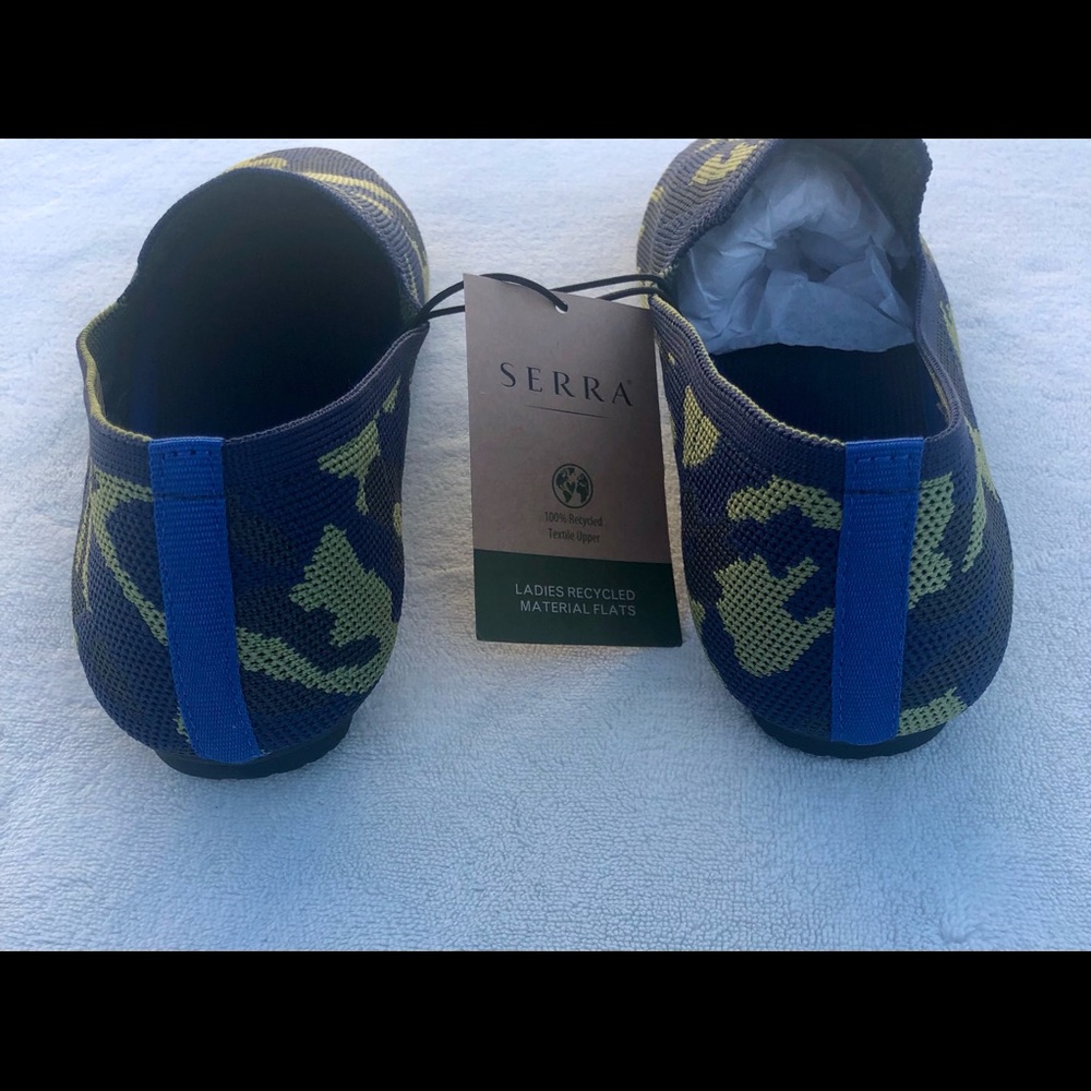 Recycled Camo Shoes Print Flats Size 8 NWT blue green - Picture 6 of 8